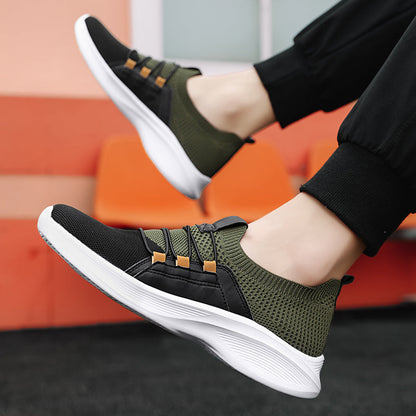 Ortopediske strikkede joggesko – Pustende slip-on-sko med komfortable innleggssåler og sklisikre såler